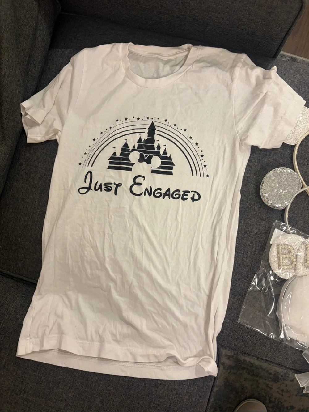 Disney White Bride Ear Bundle and T Shirt